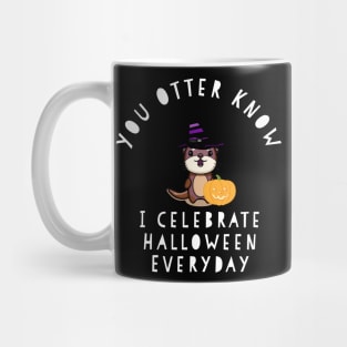 Funny Halloween Everyday Otter Cute Chibi Pun Kids Gift Mug